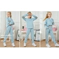 thumbnail image 3 of Langwyqu Stripe Print Girls 2 Pieces Set Long Sleeve Sweatshirts & Sweatpants Sport Yoga Suit, 3 of 5