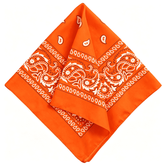 TELOLY Large Bandana Headband-Handkerchief Bandanas for Women&Men-Cowboy Scarf&Duragpcs Vibrant Orange Bandana
