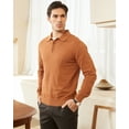 thumbnail image 6 of Kallspin Men's Cotton Knit Polo Sweater Business Casual Long Sleeve Pullover Sweater(Caramel,3X-Large), 6 of 9