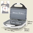thumbnail image 7 of Ceramic Mini Panini Press  Breakfast Sandwich Maker 2-slice Grilled Cheese Sandwichera Electrica Toaster Pfas-free Coating White, 7 of 7