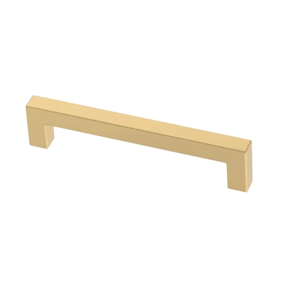 Brainerd P41862C-117 Modern Square Bar Pull 5 1/16" Brushed Brass Cabinet Pull