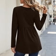 thumbnail image 5 of Women's Casual Long Sleeve Peplum Tops V Neck Button Front Shirts Soft Loose Fit Tunic Blouse with Flattering Waist Design Lightweight Everyday Wear Top for Work Travel and Weekend Outfits, 5 of 8