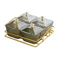 thumbnail image 4 of Tongina Dried Fruit Tray Divided Snack Serving Bowls Dried Fruit Plate Divided Serving Platter for Candy Snacks Appetizer Fruits Nuts dark green, 4 of 8