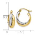 thumbnail image 2 of Auriga Fine Jewelry 10K Two-Tone Gold 9mm Hinged Hoop Earrings for Women, 2 of 6