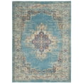 thumbnail image 1 of homeroots home decor 385332 4’x6’ Light Blue Distressed Medallion Area Rug, 1 of 1