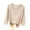 Beige, variant on Women's 2025 Oversized 34 Sleeve Round Neck Top Summer Loose Fit Casual Solid Color Blouse Comfortable Breathable Shirt