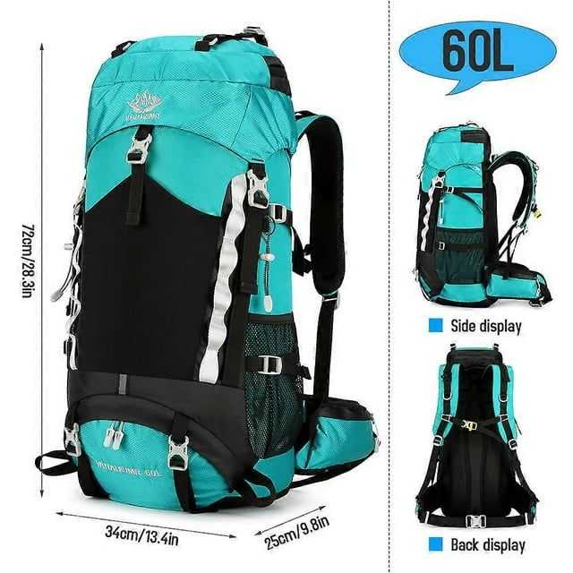 60L Waterproof Hiking Backpack Camping Travel Daypack with Rain Cover for Camping Hiking Travel