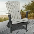 thumbnail image 4 of OS Home and Office Furniture Resin Folding Adirondack Chair in Light Gray/Black, 4 of 5