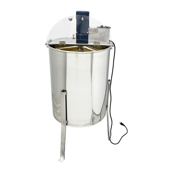 PreAsion Electric 4 Frame Honey Extractor Honeycomb Drum Spinner Beekeeping Farm Equipment with Stand Stainless Steel