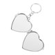 thumbnail image 5 of FELTECHELECTR mini llaveros redondos con espejo de maquillaje compacto de doble cara, llavero plegable con colgante (plata, forma de corazón)., 5 of 6