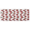 thumbnail image 1 of Botanic Kitchen Mat, Vibrant Hand Drawn Strawberry Pattern Fresh Summer Fruit Design, Plush Decorative Kitchen Mat with Non Slip Backing, 47" X 19", Fern Green White Red, by Ambesonne, 1 of 1