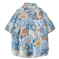 thumbnail image 1 of Camisa casual para hombre, camisas de playa tropicales, camisa de playa estampada, top regular de verano, 1 of 6