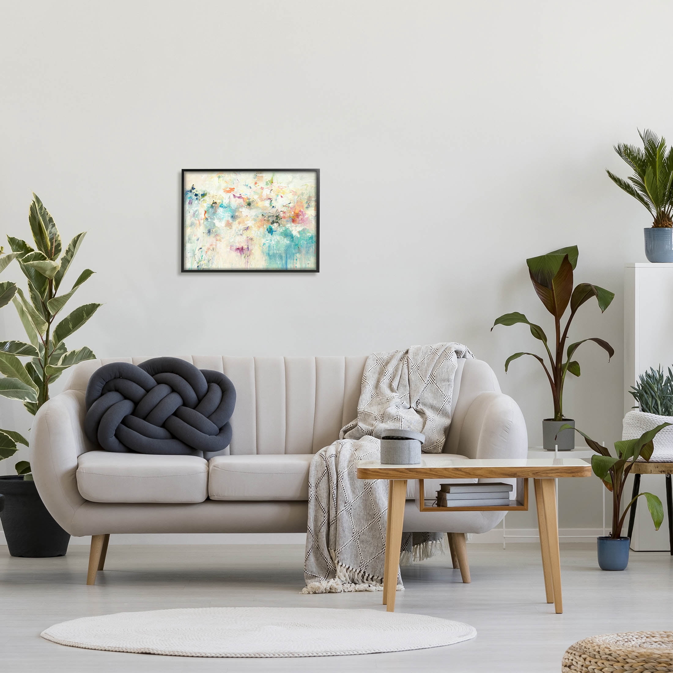 Stupell Industries Contemporary Abstract Composition Painting Black Framed Art Print Wall Art, Design by Lisa Ridgers