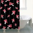 thumbnail image 4 of Red Mushroom Dot Black Pattern Shower Curtain 72"x72" ,Bathroom Decorative Shower Curtains Set with 12 Hooks,Modern Waterproof Washable Shower Curtain, 4 of 6