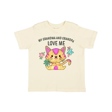 

Inktastic My Grandma and Grandpa Love Me with Cute Kitten and Flowers Gift Toddler Boy or Toddler Girl T-Shirt