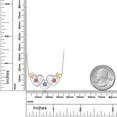 thumbnail image 3 of Gem Stone King 925 Silver and 10K Yellow Gold Blue Tanzanite Pink and White Lab Grown Diamond Heart Shape Pendant Necklace for Women (0.86 Cttw, with 18 inch Chain), 3 of 3