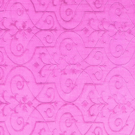 Ahgly Company Indoor Square Abstract Pink Modern Area Rugs, 5' Square