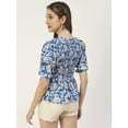 thumbnail image 2 of Moomaya Womens Smocked Printed Top, Womens Elbow Sleeve Tops For Summer, 2 of 8