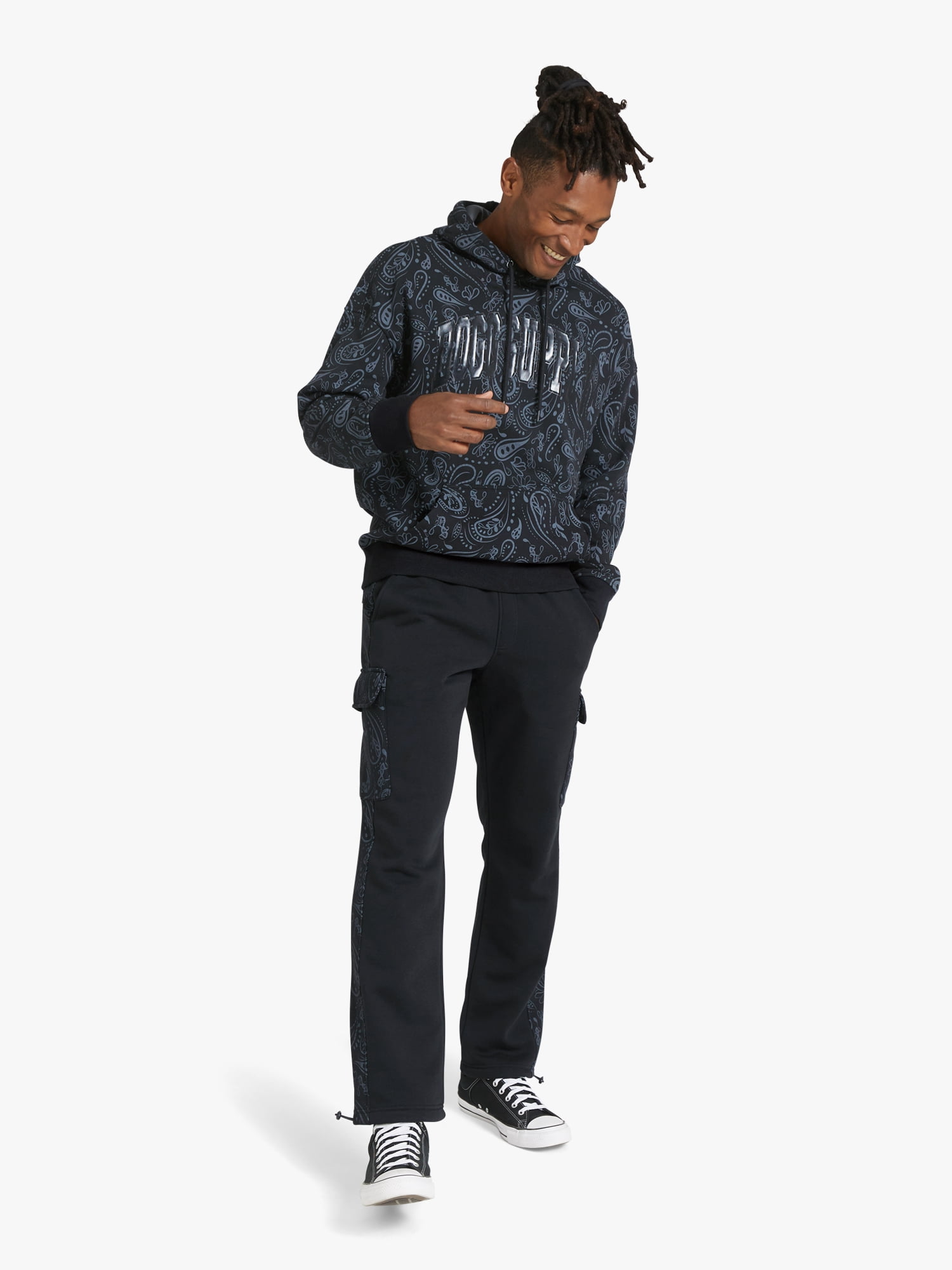 Dogg Supply by Snoop Dogg All-Gender Men's and Women's Paisley Print Fleece Hoodie, Sizes XS - 3XL