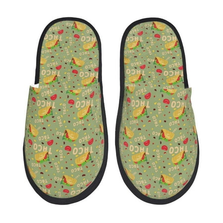 

Tideii Taco for Home Indoor Cotton Slippers Autumn and Winter EVA Plush Slippers Household Supplies Unisex-Medium