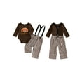 thumbnail image 2 of BemeyourBBs Baby Boy Thanksgiving Outfit Embroideried Romper with Pants 2 Pcs Set, 2 of 9