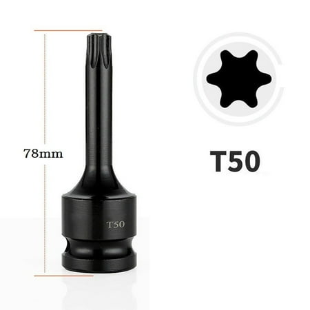 

Fule 1PC 1/2inch Hex Torx Screwdriver Bit Impact Drive Socket Adapter Head T20-T100