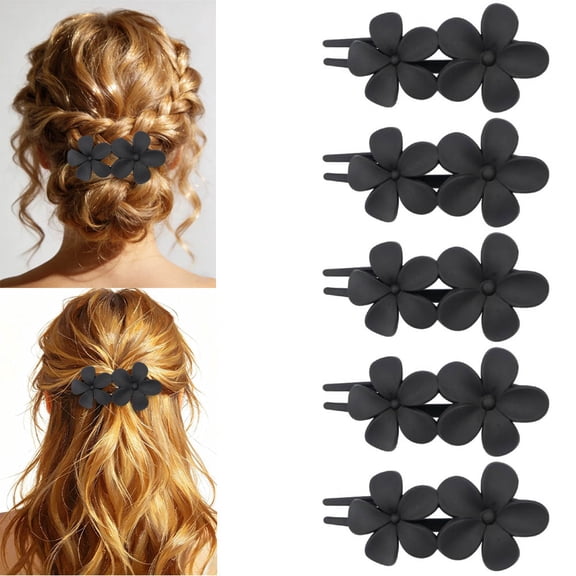 5 Pcs Floral Flat Claw Clips for Women, Cute Matte Non-Slip Hair Clips, Stylish Flower Hair Claw Clips for Thick Thin Hair Accessories for Girls