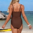 thumbnail image 5 of Sokhug Womens Solid Color Slim Fit Athletic One Piece Swimsuit Stylish Bathing Suit for Beach Sports, 5 of 5
