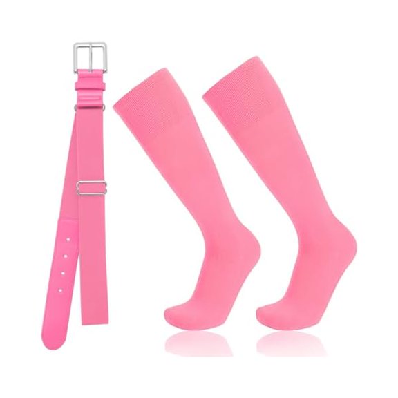 EryueerBaseball Socks and Belt Combo for Youth Adult - Softball Socks and Belt for Boys and Girls