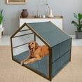 thumbnail image 2 of Quatrefoil Pet House, Moroccan Style Shapes Hexagonal Triangle Lines Art, Outdoor & Indoor Portable Dog Kennel with Pillow and Cover, 5 Sizes, Slate Blue and Pale Blue, by Ambesonne, 2 of 4