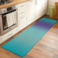 thumbnail image 3 of 2x6 Washable Runner Rug, Gradient Green Purple Non-Slip Hallway Runner for Entryway Kitchen Bedroom, Modern Abstract Minimalist Teal Ocean Beach Indoor Carpet Runner Floor Mat, 3 of 9