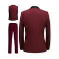 thumbnail image 2 of 5pcs Men Suit Tuxedo Vest Pants Ties Shawl Collar Single Breasted One Button Flap Pockets for Wedding Party Special Events Dating Groomsmen Attire, 2 of 8