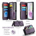 thumbnail image 2 of Crossbody for Samsung Galaxy A16 5G/4G Case Wallet【RFID Blocking】with 10-Card Holder Zipper Bills Slot, Soft PU Leather Magnetic Shoulder Wrist Strap for Galaxy A16 5G/4G Wallet Case Women, Purple, 2 of 10