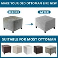thumbnail image 6 of Eurhowing Square Ottoman Covers, Non-Slip Stretchable Jacquard Ottoman Slipcover, Pet Hair Resistant Furniture Protector for Folding Storage Stool, Light Gray, XL, 6 of 7