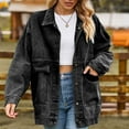 thumbnail image 6 of IROINNID Denim Jacket for Women Long Sleeve Turndown Lapel Light Wash Jean Jacket Solid Color Lightweight Button Down Classic Outerwear with Pocket,Gray, 6 of 8