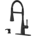 thumbnail image 2 of Raya Single Handle Pull-Down Kitchen Faucet - with Industrail Spring , Matte Black, 2 of 2