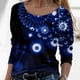 thumbnail image 2 of Moda mujer Casual impresión cuello redondo manga larga suelta camiseta otoño blusa pulóver Tops Pompotops  FGAJ6089, 2 of 5