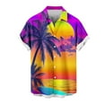 thumbnail image 5 of ZRGHAOYLQ Hawaiian Short Sleeve Button Down Shirt Tops Mens Beach Shirts Funny Sunset Graphic Tees for Holiday Vacation Summer Plus Size Tropical Shirt, 5 of 6