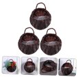 thumbnail image 6 of IBASETOY Wicker Hanging Storage Basket for Home Decor in Coffee Color Perfect for Artificial Plants and Flowers 3pcs, 6 of 8