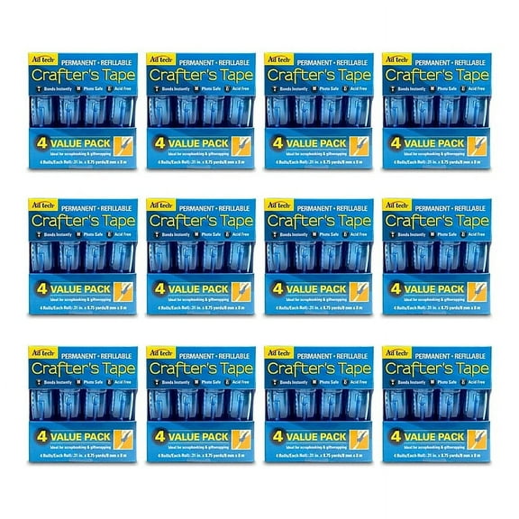 AdTech Crafter's Tape Permanent Glue Tape, 4/pack, 12 packs/case, 48 cartridges per Case