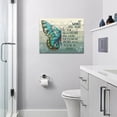 thumbnail image 6 of Green Butterfly Decor Wall Art Rustic Butterfly Wall Art Green Butterfly Pictures Canvas Painting Framed Artwork for Bathroom Living Room Bedroom 16"x12", 6 of 6