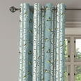 thumbnail image 3 of Ambesonne Bird Print Grommet Curtain, Winter Forest Snowy Art, 50"x84", Cadet Blue Yellow and Grey, 3 of 5