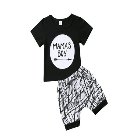 

Seyurigaoka Newborn Baby Boy Outfit Summer Short Sleeve T-Shirt Top and Shorts Pants