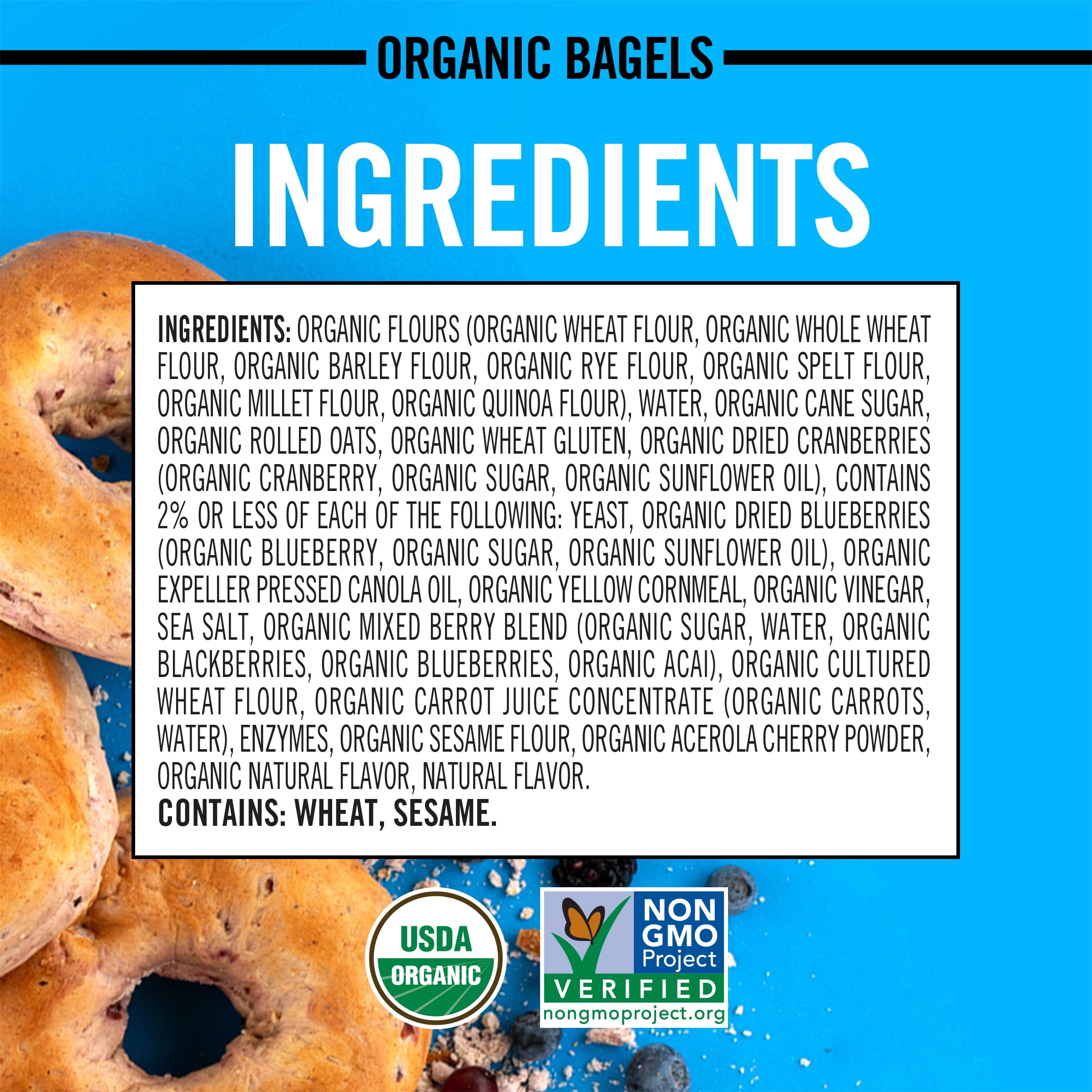 Dave's Killer, Bread Boomin' Berry Organic Bagels, 16.75 oz, 5 Ct, Shelf-Stable