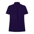 thumbnail image 3 of Delayuji Womens Summer Daily Casual V Neck Shirts Short Sleeve Tops Blouses Loose Fit Shirt Purple Xl Polyester,Spandex Short Sleeve Shirts for Women, 3 of 4