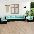 thumbnail image 1 of vidaXL 6 Piece Garden Lounge Set with Cushions Poly Rattan Black, 1 of 5