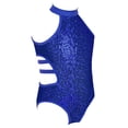 thumbnail image 3 of HULIJA Girls Sequins Sleeveless Halter Dance Ballet Leotard Gymnastics Costume Blue 12, 3 of 7