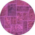 thumbnail image 1 of Ahgly Company Indoor Round Patchwork Purple Transitional Area Rugs, 3' Round, 1 of 4