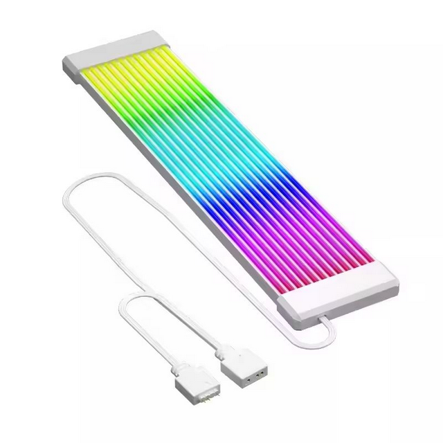 Flexible RGB LED Light Strip Bar ARGB Board Cover For Computer Power Supply ATX 24PIN GPU Video Card Cables And Case White GPU 3x8PIN Light Strip