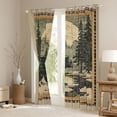 thumbnail image 3 of Homewish Woodland Wildlife Bear Black Out Curtains for Boys Girls,Vintage Retro Aesthetic Curtains Pack of 2 (42x63 Each),Jungle Animal Bedroom Curtains,Lightweight Room Decor, 3 of 6